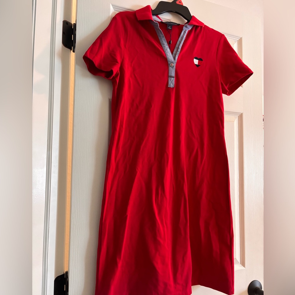 Tommy Hilfiger Red Polo Dress with heart Logo